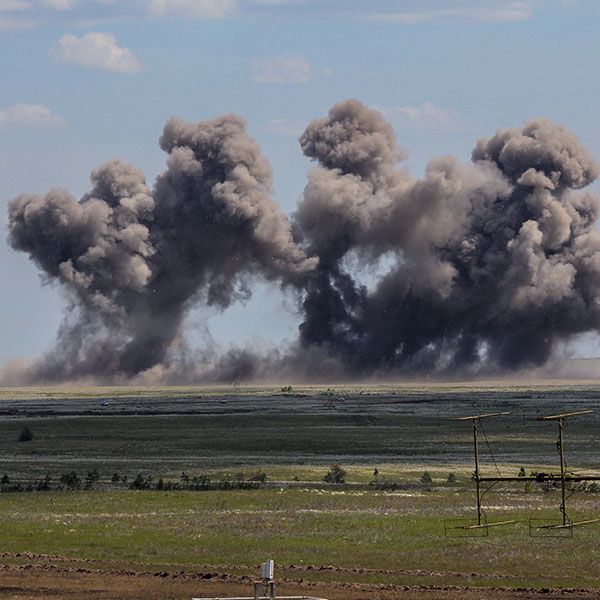 Explosion at a oil field